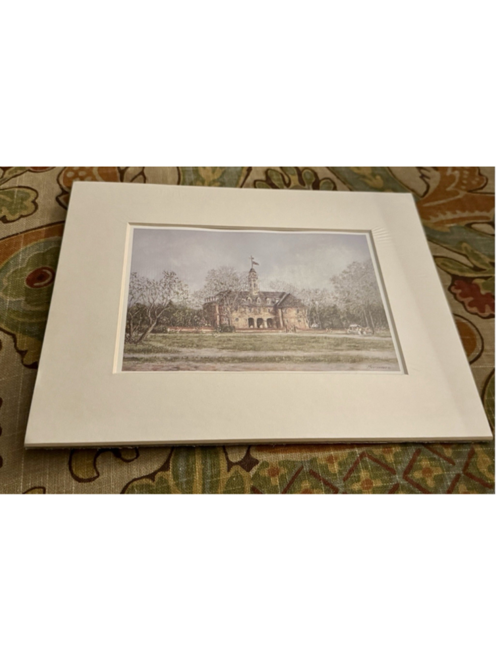 Vintage Capitol Williamsburg VA 8x10 Matted Print Monturano NEW